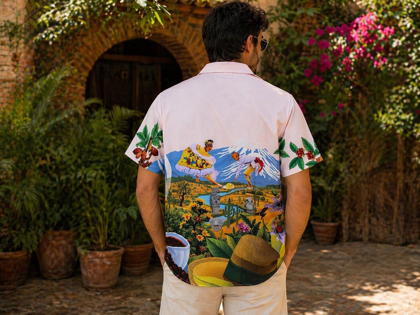 Camisa con estampado de frailejones del páramo