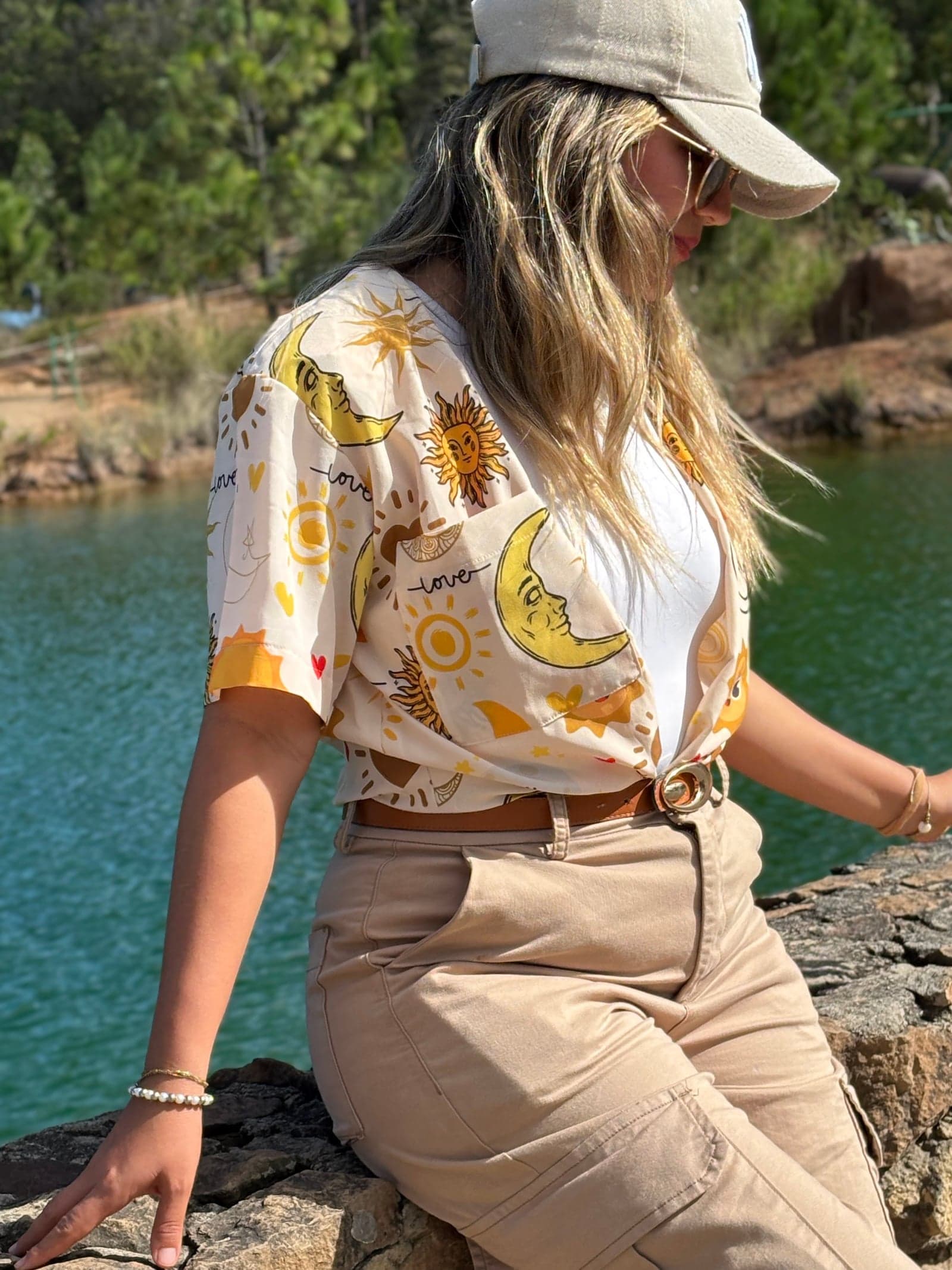 Camisa con estampado Sol y Luna