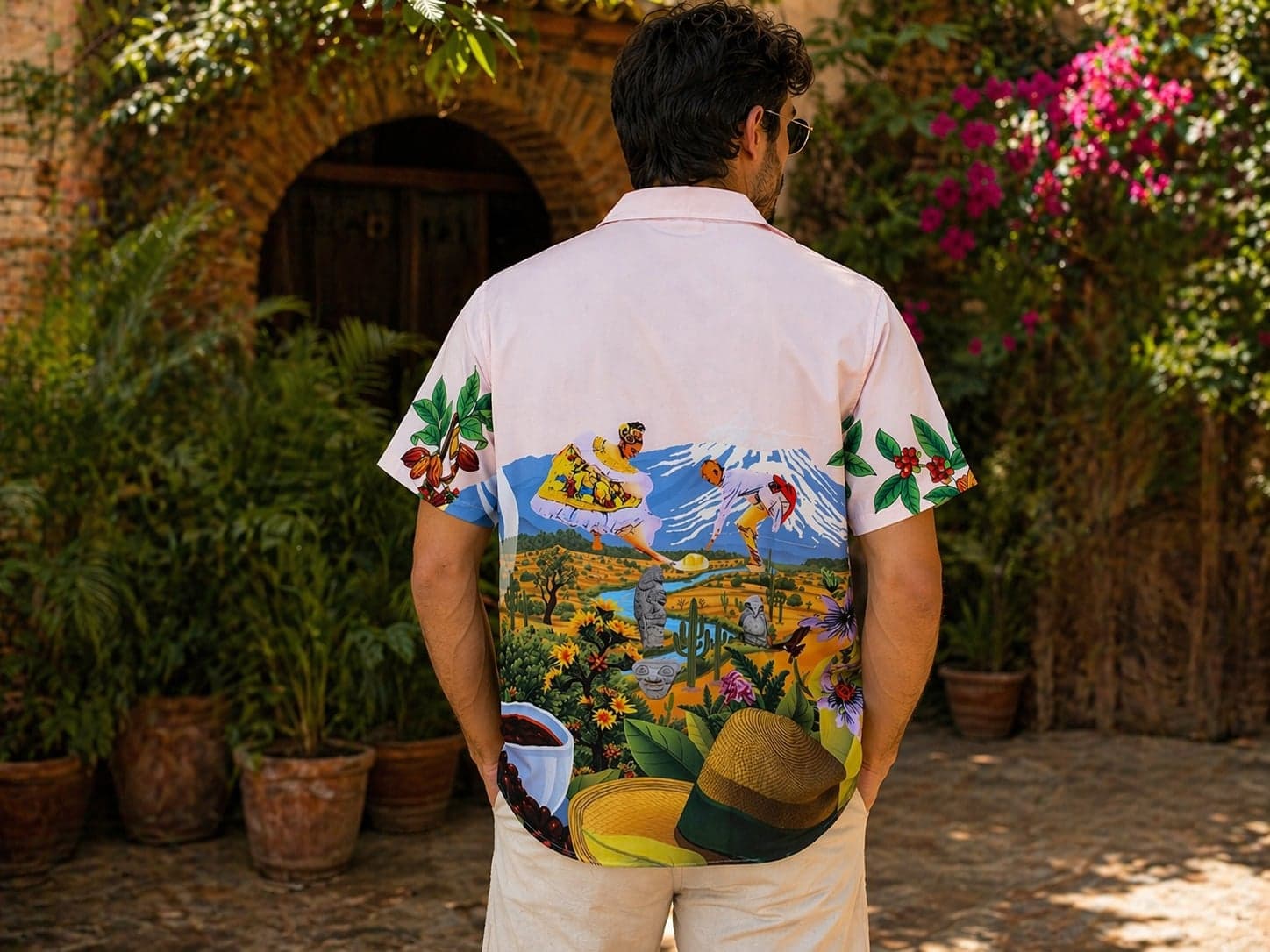 Camisa hombre con estampado Tierra de Contrastes — paisajes del Huila — foto 2 de 2